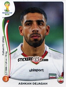 Sticker Ashkan Dejagah - Coppa del Mondo FIFA Brasile 2014 n. 464 - Panini