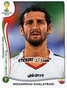 Cromo Mohammad Khalatbari - Coppa del Mondo FIFA Brasile 2014 - Panini