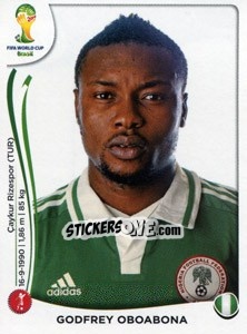 Sticker Godfrey Oboabona - Coppa del Mondo FIFA Brasile 2014 n. 474 - Panini