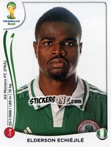 Sticker Elderson Echiejile - Coppa del Mondo FIFA Brasile 2014 n. 475 - Panini