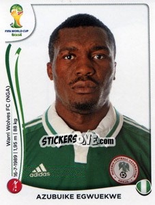 Sticker Azubuike Egwuekwe - Coppa del Mondo FIFA Brasile 2014 n. 476 - Panini