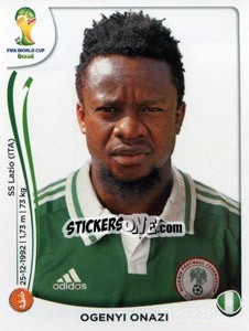 Sticker Ogenyi Onazi - Coppa del Mondo FIFA Brasile 2014 n. 480 - Panini