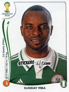 Sticker Sunday Mba - Coppa del Mondo FIFA Brasile 2014 n. 481 - Panini