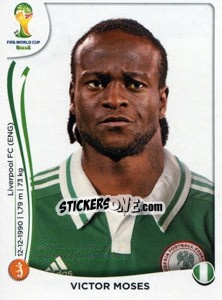Sticker Victor Moses - Coppa del Mondo FIFA Brasile 2014 n. 482 - Panini