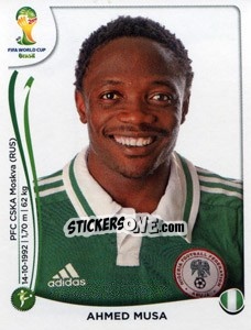 Figurina Ahmed Musa - Coppa del Mondo FIFA Brasile 2014 - Panini