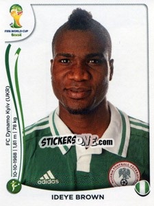 Sticker Ideye Brown - Coppa del Mondo FIFA Brasile 2014 n. 485 - Panini