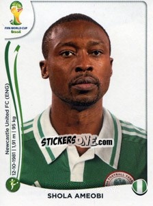 Sticker Shola Ameobi - Coppa del Mondo FIFA Brasile 2014 n. 486 - Panini
