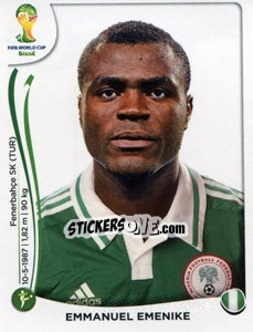 Sticker Emmanuel Emenike - Coppa del Mondo FIFA Brasile 2014 n. 487 - Panini