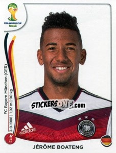 Sticker Jérôme Boateng - Coppa del Mondo FIFA Brasile 2014 n. 493 - Panini
