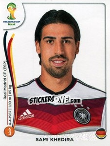 Sticker Sami Khedira - Coppa del Mondo FIFA Brasile 2014 n. 496 - Panini