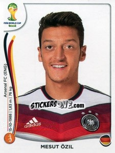 Sticker Mesut Özil - Coppa del Mondo FIFA Brasile 2014 n. 499 - Panini