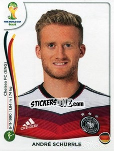 Sticker André Schürrle - Coppa del Mondo FIFA Brasile 2014 n. 503 - Panini