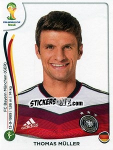 Sticker Thomas Müller - Coppa del Mondo FIFA Brasile 2014 n. 505 - Panini