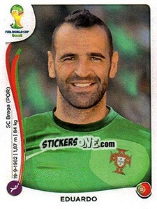 Sticker Eduardo - Coppa del Mondo FIFA Brasile 2014 - Panini