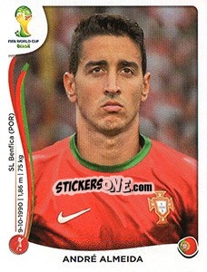 Sticker André Almeida - Coppa del Mondo FIFA Brasile 2014 - Panini