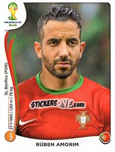 Sticker Rúben Amorim - Coppa del Mondo FIFA Brasile 2014 - Panini