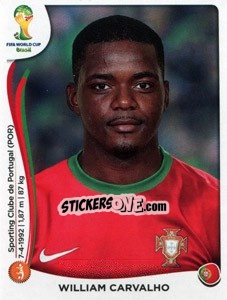 Sticker William Carvalho - Coppa del Mondo FIFA Brasile 2014 n. 520 - Panini