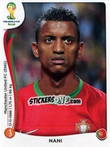 Figurina Nani - Coppa del Mondo FIFA Brasile 2014 - Panini