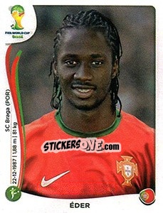 Sticker Éder - Coppa del Mondo FIFA Brasile 2014 n. 522x - Panini