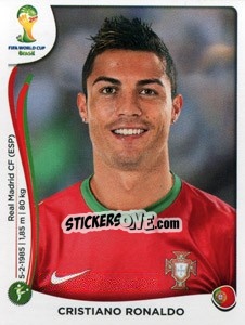 Sticker Cristiano Ronaldo - Coppa del Mondo FIFA Brasile 2014 n. 523 - Panini