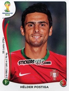 Cromo Hélder Postiga - Coppa del Mondo FIFA Brasile 2014 - Panini