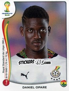 Sticker Daniel Opare - Coppa del Mondo FIFA Brasile 2014 - Panini