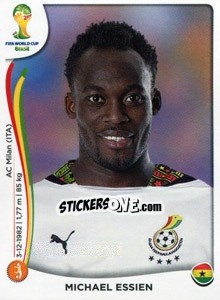 Figurina Michael Essien - Coppa del Mondo FIFA Brasile 2014 - Panini