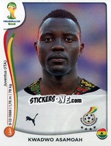 Sticker Kwadwo Asamoah - Coppa del Mondo FIFA Brasile 2014 - Panini