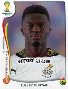 Figurina Sulley Muntari - Coppa del Mondo FIFA Brasile 2014 - Panini