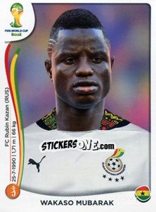 Sticker Wakaso Mubarak - Coppa del Mondo FIFA Brasile 2014 n. 538 - Panini