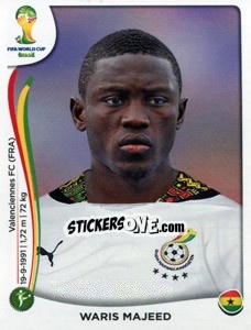 Sticker Waris Majeed - Coppa del Mondo FIFA Brasile 2014 n. 540 - Panini