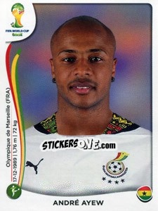 Sticker André Ayew - Coppa del Mondo FIFA Brasile 2014 n. 542 - Panini