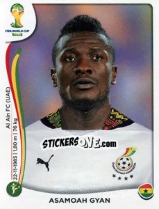Sticker Asamoah Gyan - Coppa del Mondo FIFA Brasile 2014 - Panini