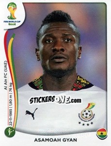Sticker Asamoah Gyan - Coppa del Mondo FIFA Brasile 2014 n. 544 - Panini
