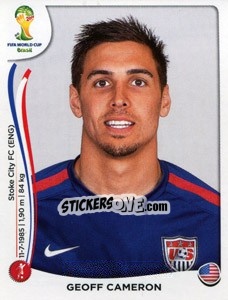 Sticker Geoff Cameron - Coppa del Mondo FIFA Brasile 2014 - Panini