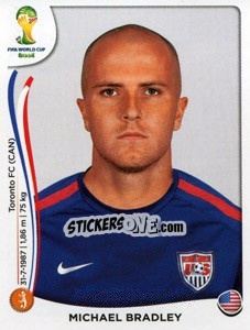 Sticker Michael Bradley - Coppa del Mondo FIFA Brasile 2014 - Panini