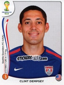 Sticker Clint Dempsey - Coppa del Mondo FIFA Brasile 2014 n. 559 - Panini