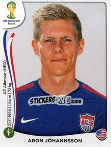 Figurina Aron Johannsson - Coppa del Mondo FIFA Brasile 2014 - Panini