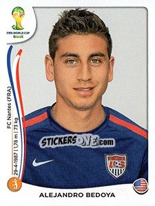 Sticker Alejandro Bedoya - Coppa del Mondo FIFA Brasile 2014 - Panini