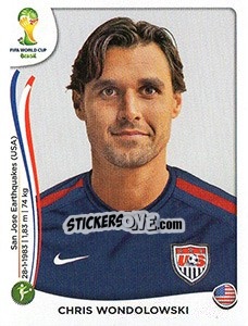 Sticker Chris Wondolowski - Coppa del Mondo FIFA Brasile 2014 n. 562x - Panini