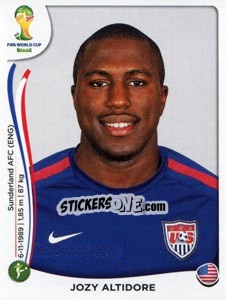 Sticker Jozy Altidore - Coppa del Mondo FIFA Brasile 2014 - Panini