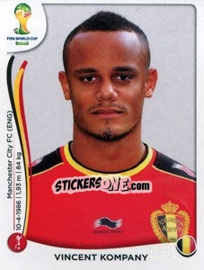 Cromo Vincent Kompany - Coppa del Mondo FIFA Brasile 2014 - Panini