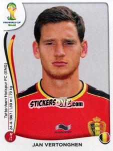 Sticker Jan Vertonghen - Coppa del Mondo FIFA Brasile 2014 n. 569 - Panini