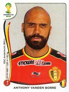 Figurina Anthony Vanden Borre - Coppa del Mondo FIFA Brasile 2014 - Panini