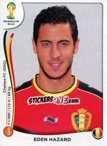 Sticker Eden Hazard - Coppa del Mondo FIFA Brasile 2014 n. 578 - Panini