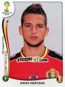 Sticker Dries Mertens - Coppa del Mondo FIFA Brasile 2014 n. 579 - Panini