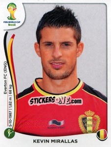 Figurina Kevin Mirallas - Coppa del Mondo FIFA Brasile 2014 - Panini