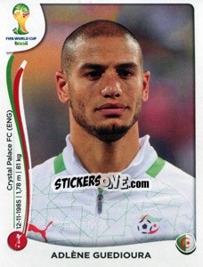 Sticker Adlène Guedioura - Coppa del Mondo FIFA Brasile 2014 n. 588 - Panini