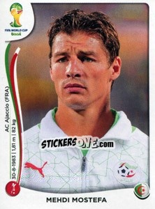 Sticker Mehdi Mostefa - Coppa del Mondo FIFA Brasile 2014 n. 590 - Panini