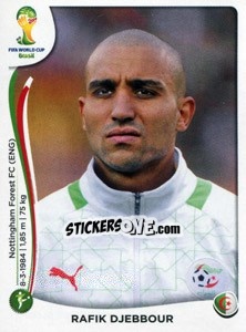 Sticker Rafik Djebbour - Coppa del Mondo FIFA Brasile 2014 n. 598 - Panini